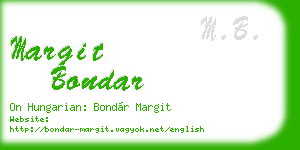 margit bondar business card