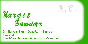 margit bondar business card